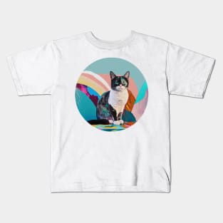 Playful Warrior Cat Designs for Feline Lovers Kids T-Shirt